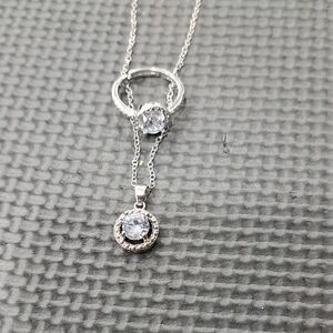 Elegant Silver Necklace with Crystal Pendant